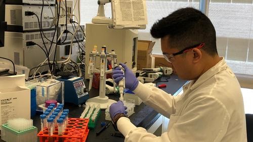 K Chung in lab