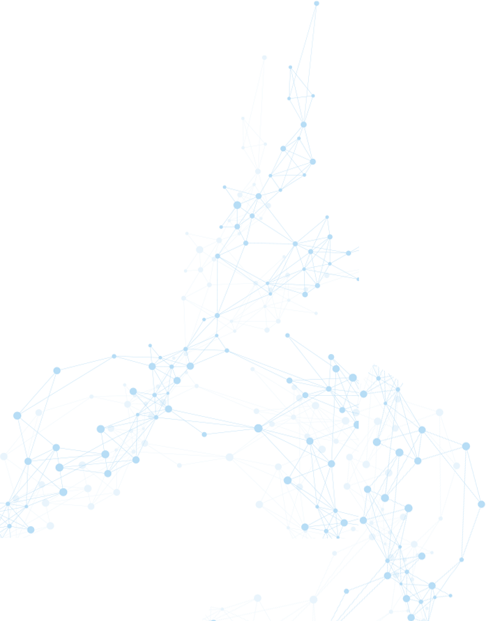 A blue abstract image of the shape of a tree.