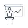 Icon of person with chart