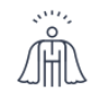 Icon of person wearing cape