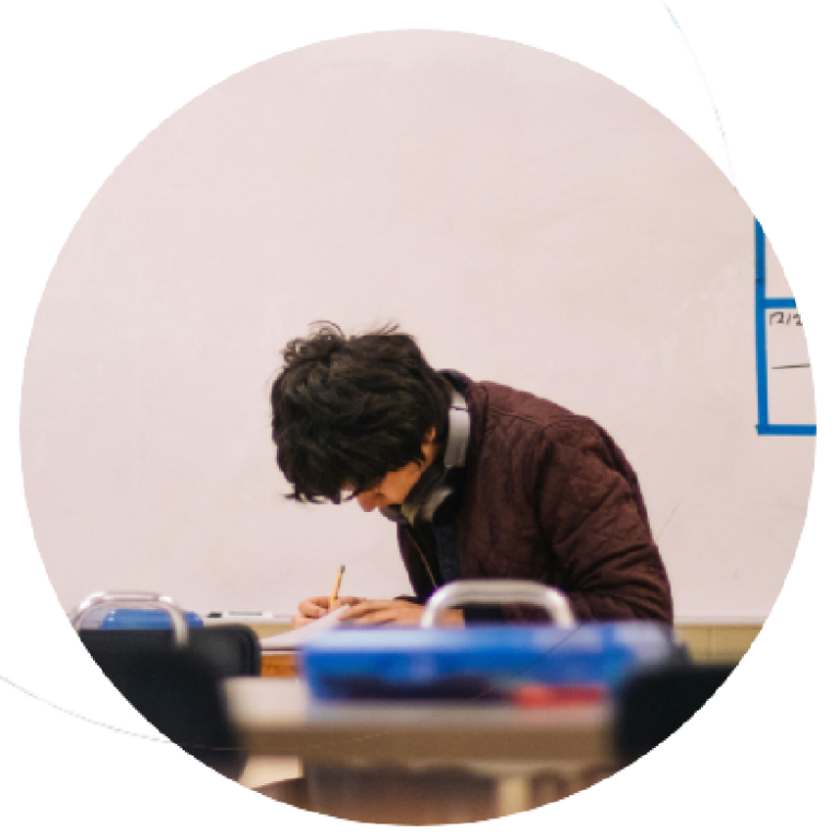 Student taking a test