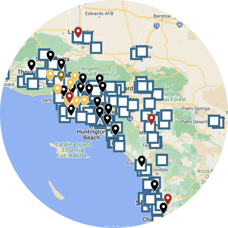 Locations on a map