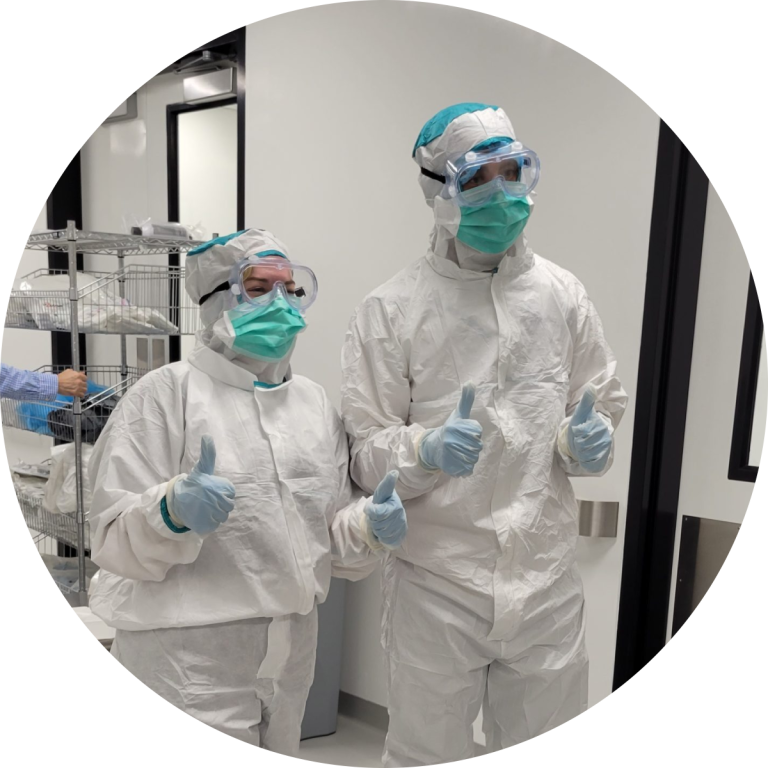 Two students in PPE